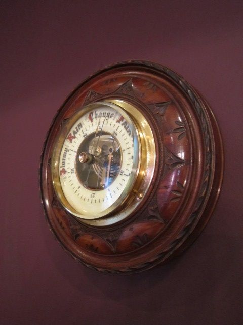 Quality Victorian Walnut Aneroid Barometer