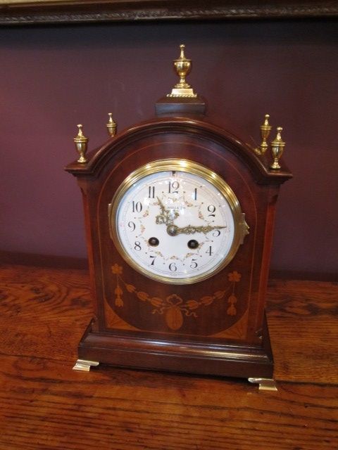 Top Quality Victorian Inlaid Striking Mantel Clock