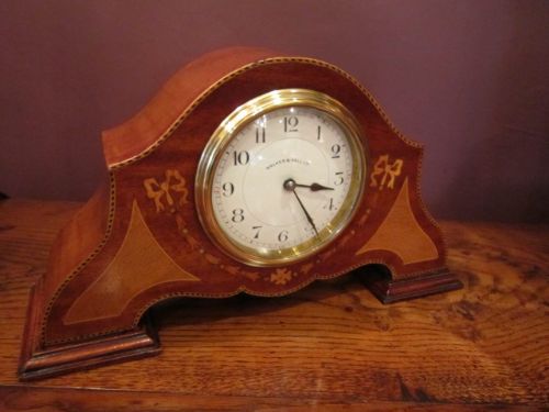 Quality Edwardian Inlaid Shaped Mantel Clock