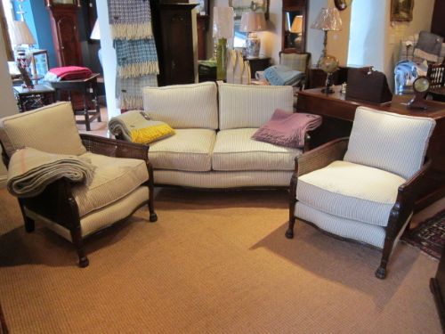 Top Quality Victorian 3 Piece Caned Bergere Suite