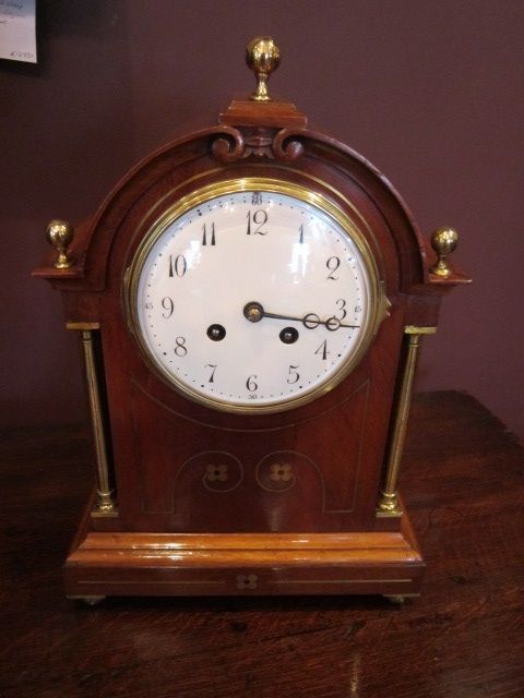 High Quality Victorian Striking Inlaid Mantel Clock