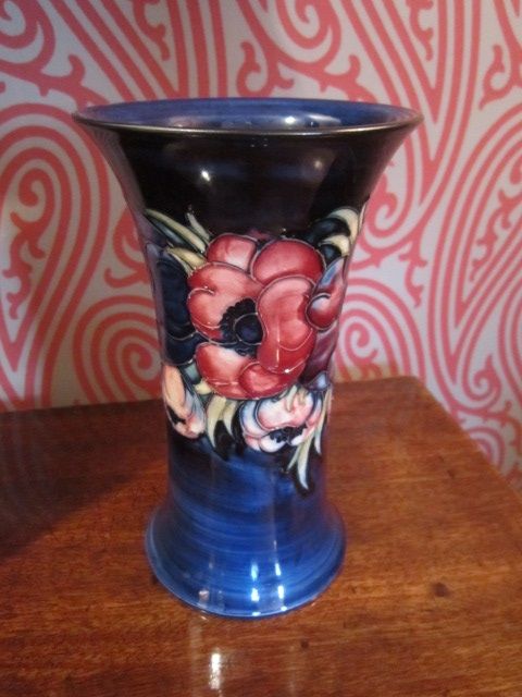 Tall Moorcroft Anemone Flared Neck Vase
