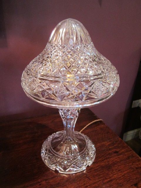 Stunning Edwardian Crystal Cut Glass Lamp