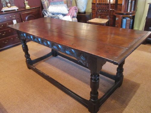 Superb Small William & Mary Oak Refectory Table
