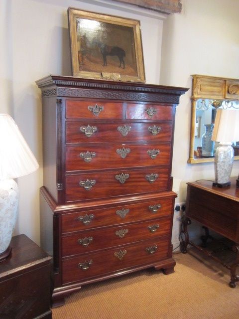 Fine Mid Georgian Mahogany Chest on Chest