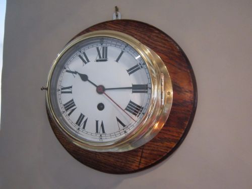 Quality Edwardian Brass Cased Ships Clock