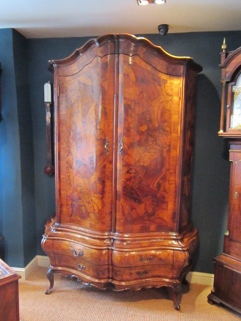 Superb Mid 19th Century Serpentine Walnut Armoire