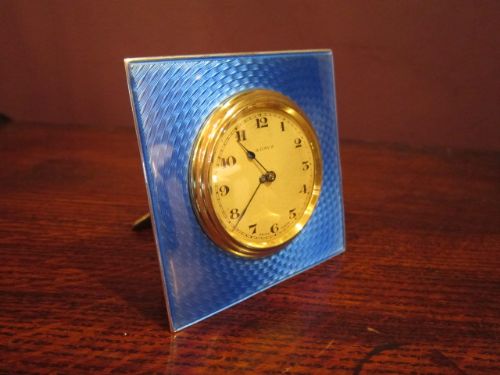 Art Deco Enamel & Silver Travelling Clock
