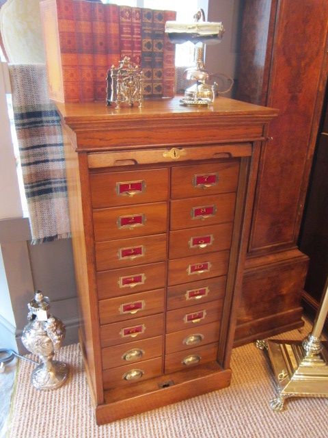 Superb Victorian Polished Oak Double Filing Cabinet