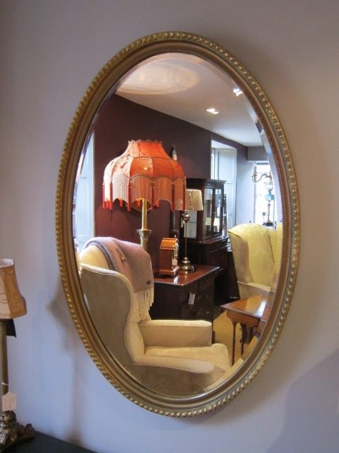 High Quality Victorian Timber Gilt Oval Wall Mirror
