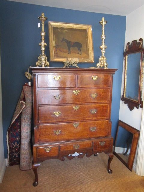 Fine George II Country Oak Chest on Stand