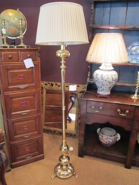 Quality 1920'S Cast Brass Standard Lamp