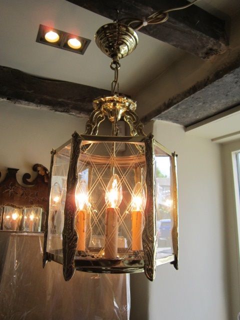 Top Quality Edwardian Brass Hanging Hall Lantern