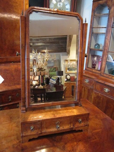 Superb George I Period Walnut Toilet Mirror