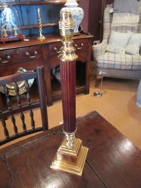 Art Deco Brass & Onyx Table Lamp