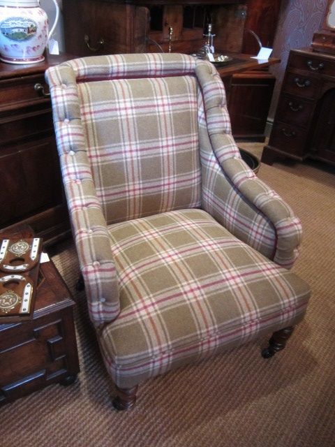 Victorian Howard Style Upholstered Armchair
