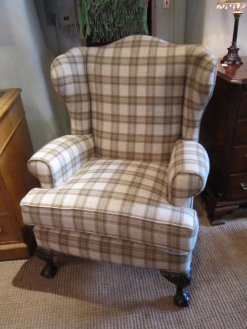 Quality Mid Victorian Upholstered Wing Armchair