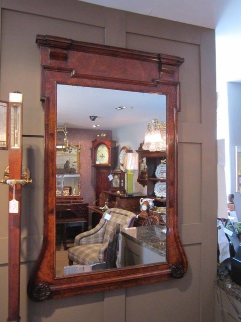 Outstanding William IV Walnut Pier Glass Wall Mirror