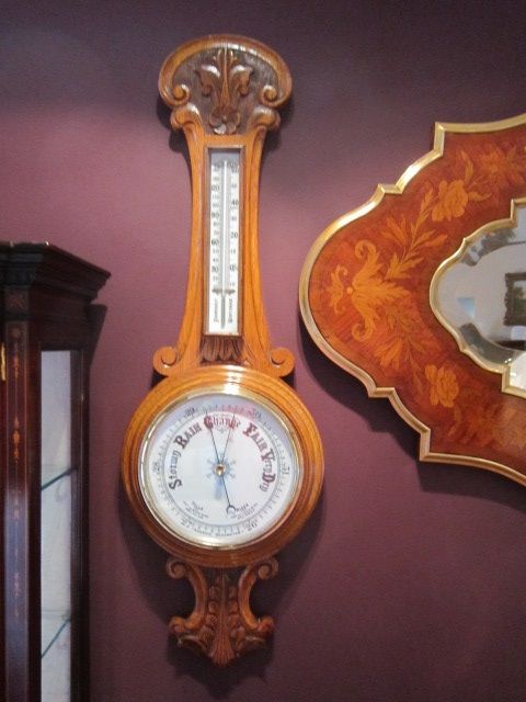 Victorian Polished Oak Banjo Barometer