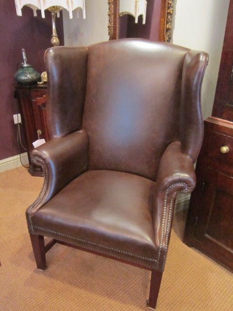 Top Quality Late Victorian Leather Wing Armchair