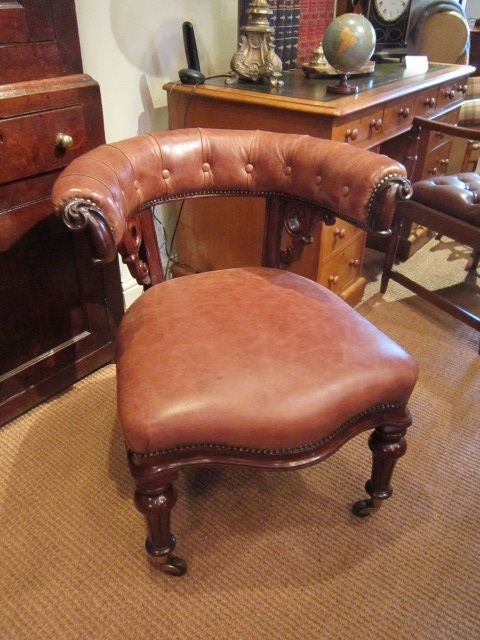 High Quality William IV Leather Desk Chair