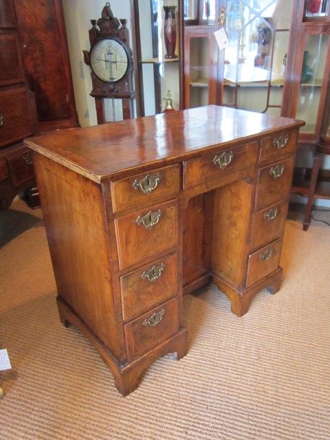 Fine George I Period Walnut Kneehole Desk