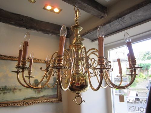Superb Large Edwardian Twelve Arm Chandelier
