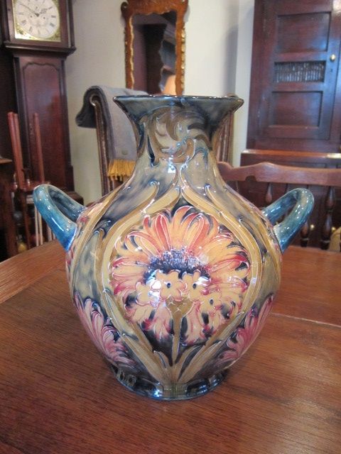 Superb Early Moorcroft Cornflower Twin Handled Vase