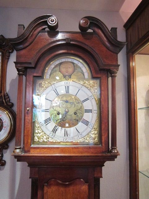 Small George III Rolling Moon Longcase Clock