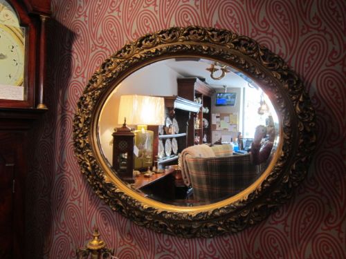 Decorative Victorian Timber & Plaster Gilt Wall Mirror