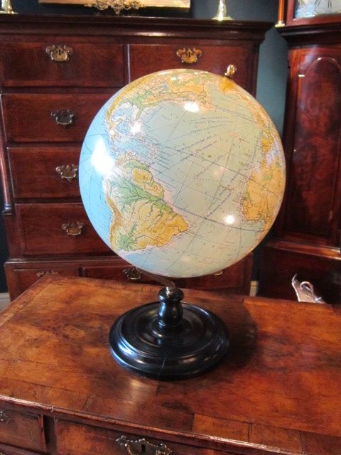 Superb 1920'S Phillips 14" Terrestrial Globe