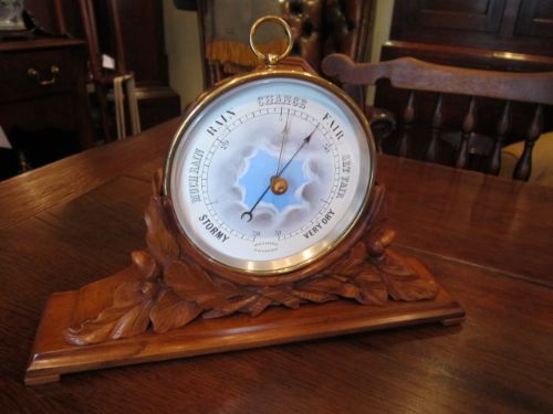 Unusual Late Victorian Barometer in Cradle