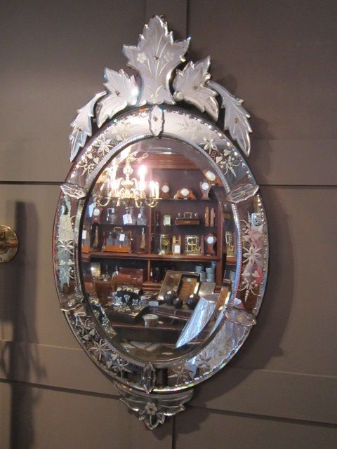 Rare 19th Century Venetian Oval Wall Mirror