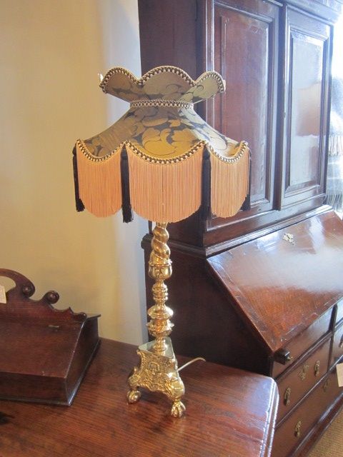Edwardian Rococo Style Table Lamp & Shade