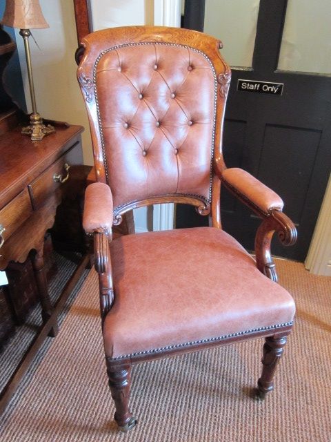 Fine Regency Polished Oak Library Chair