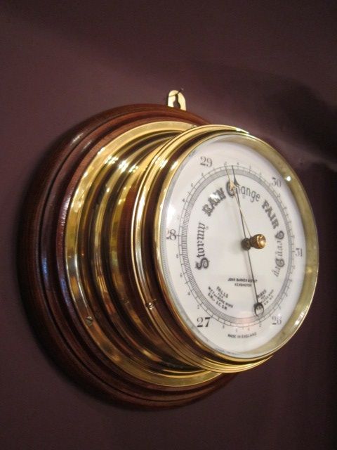 Victorian London Brass Bulkhead Marine Barometer
