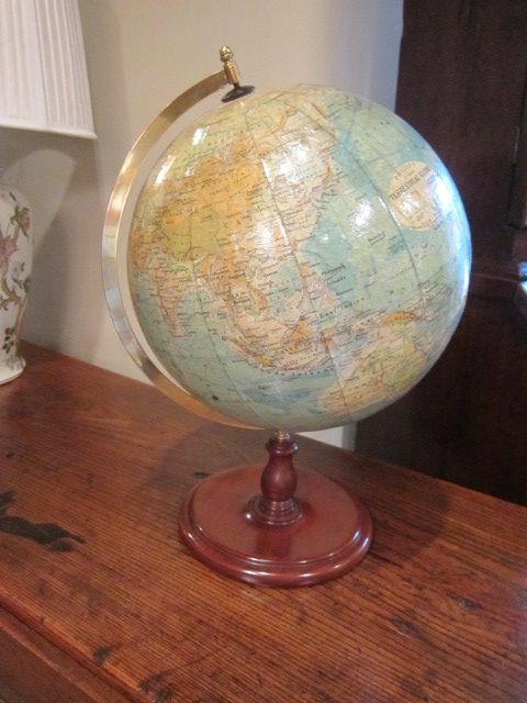 1920'S Phillip's 12" Paper Mache Globe