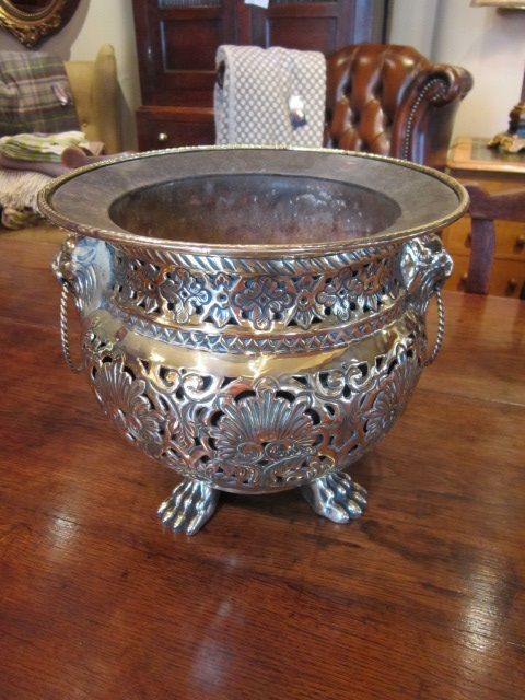 Early Victorian Cast Brass Wine Cooler