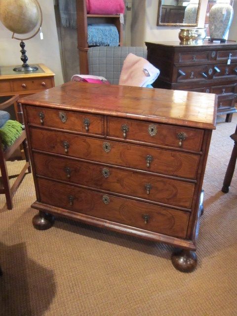 Stunning William & Mary Walnut Inlaid Chest