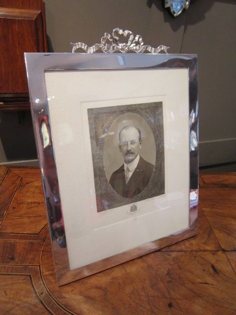 Large George V Solid Silver Photo Frame