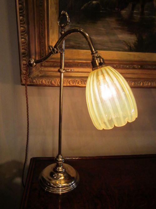 Art Nouveau Rise & Fall Desk Lamp