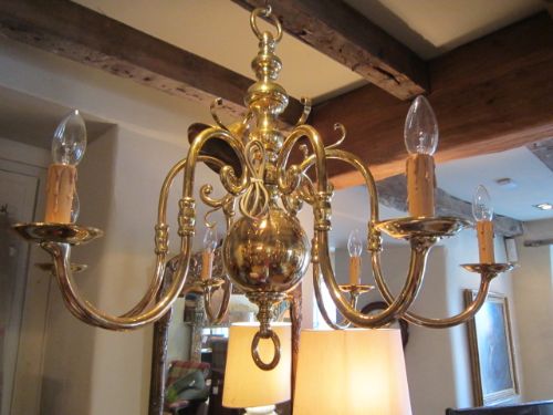 Top Quality Edwardian Cast Bronze Chandelier