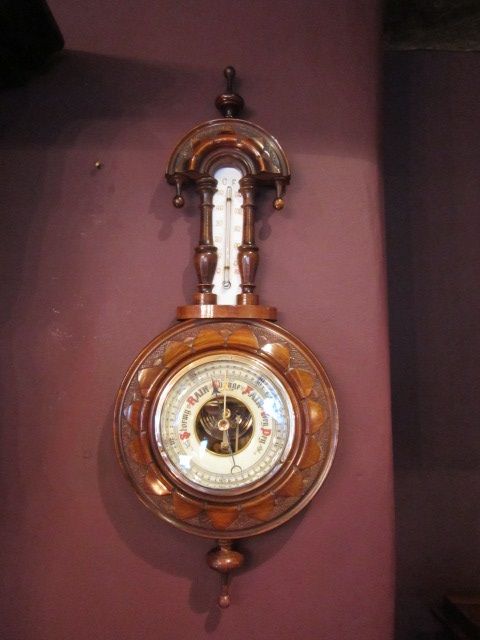 Small Victorian Walnut Pendant Barometer