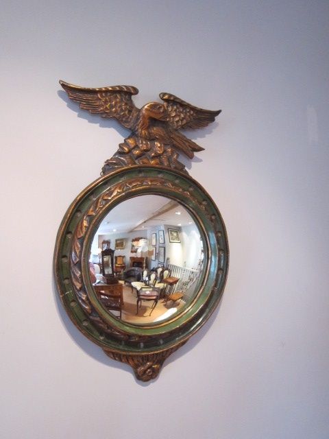 Late Regency Gilt Convex Wall Mirror