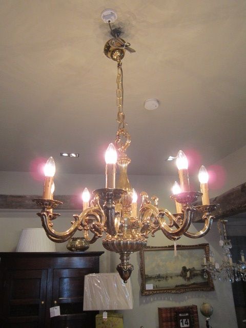 Superb Edwardian Cast Bronze Chandelier
