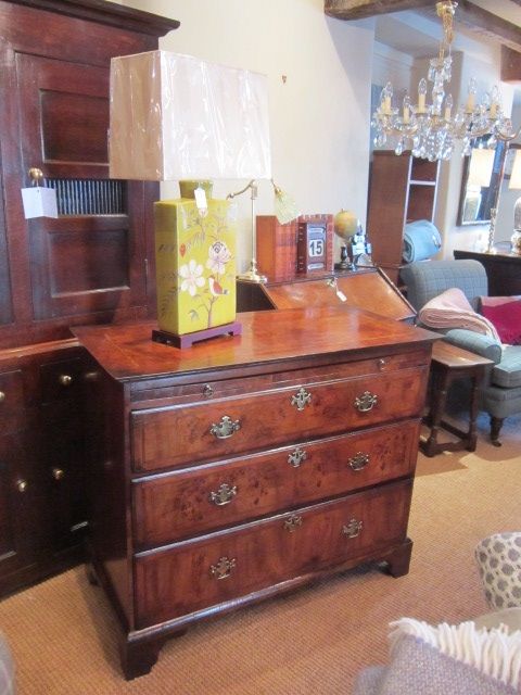 George II Figured Walnut Brushing Slide Chest