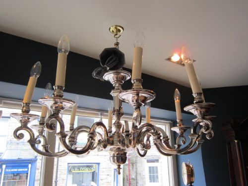 Top Quality Large Edwardian Nickel Plated Chandelier