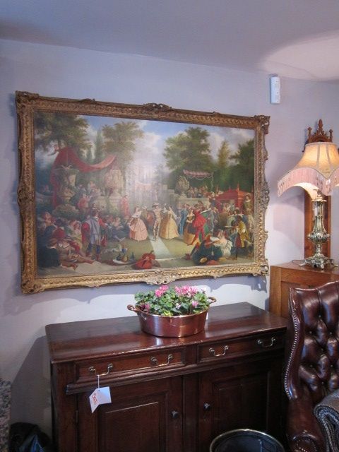 Impressive Mid 19th Century Oil 'Champetres Fete'