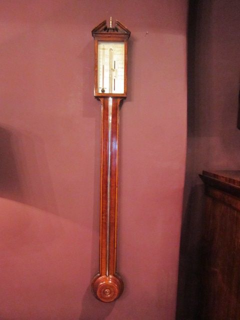 Fine Regency Mahogany Inlaid Stick Barometer
