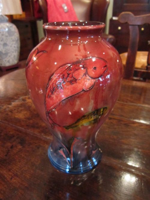 Stunning Rare Moorcroft Flambe Fish Vase